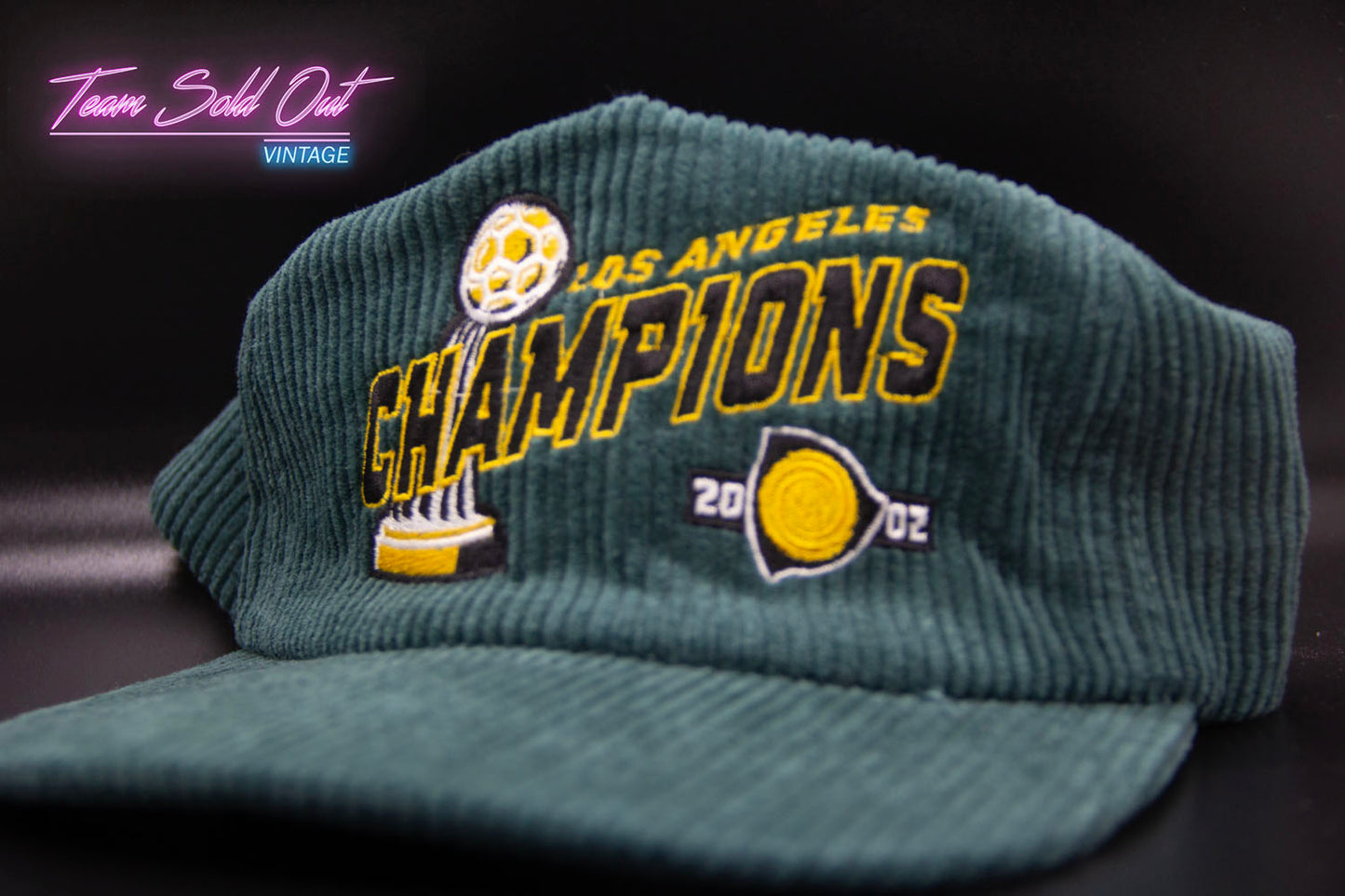 Vintage 2002 Los Angeles Galaxy Champions Corduroy Snapback Hat MLS