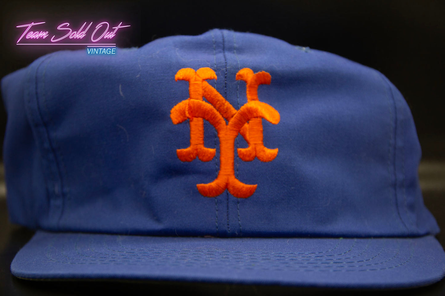 Vintage 1987 Universal Industries New York Mets Plain Logo Snapback Hat MLB