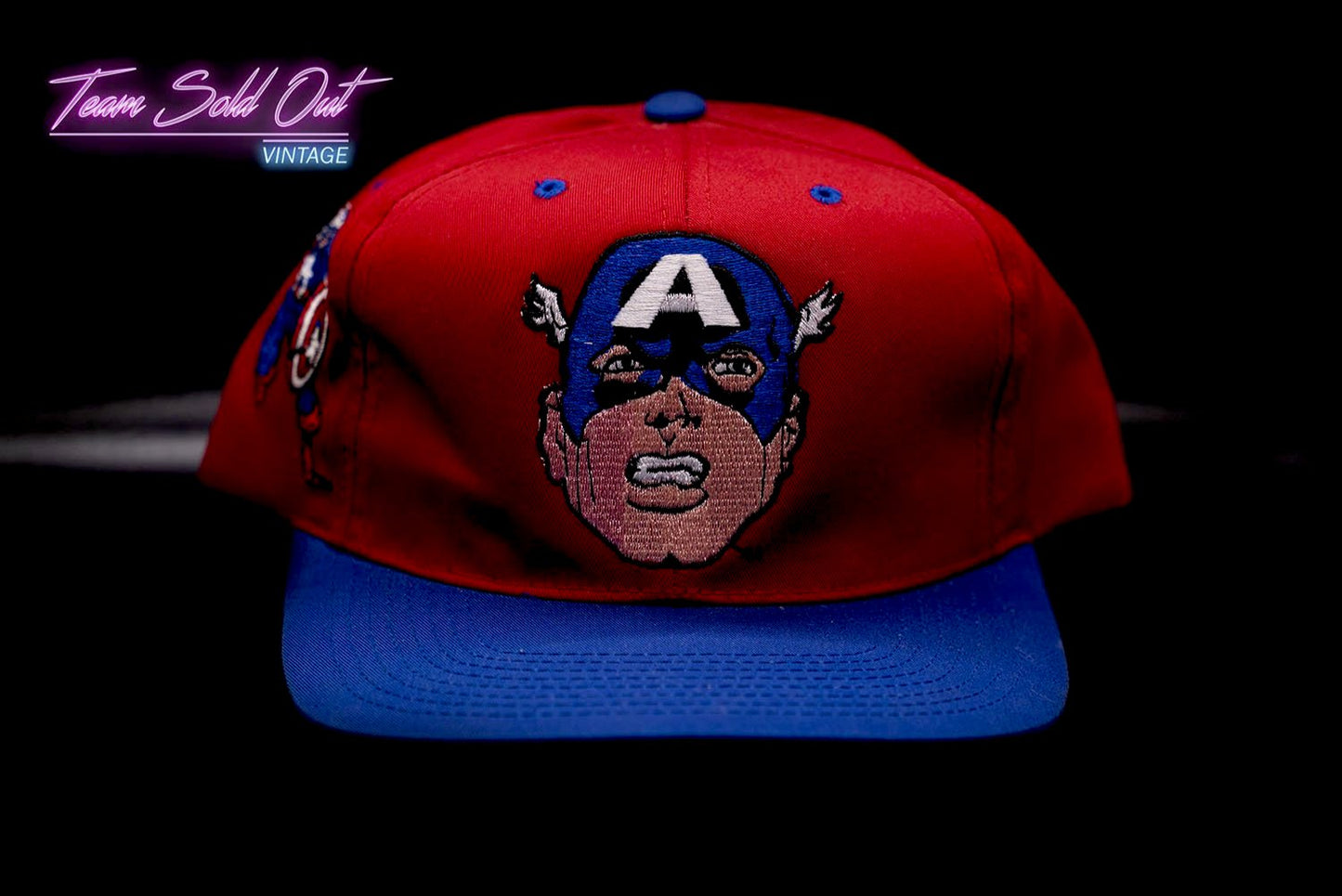 Vintage 1993 American Needle Captain America Marvel Comics Snapback Hat