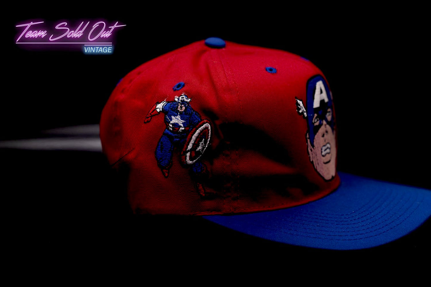 Vintage 1993 American Needle Captain America Marvel Comics Snapback Hat