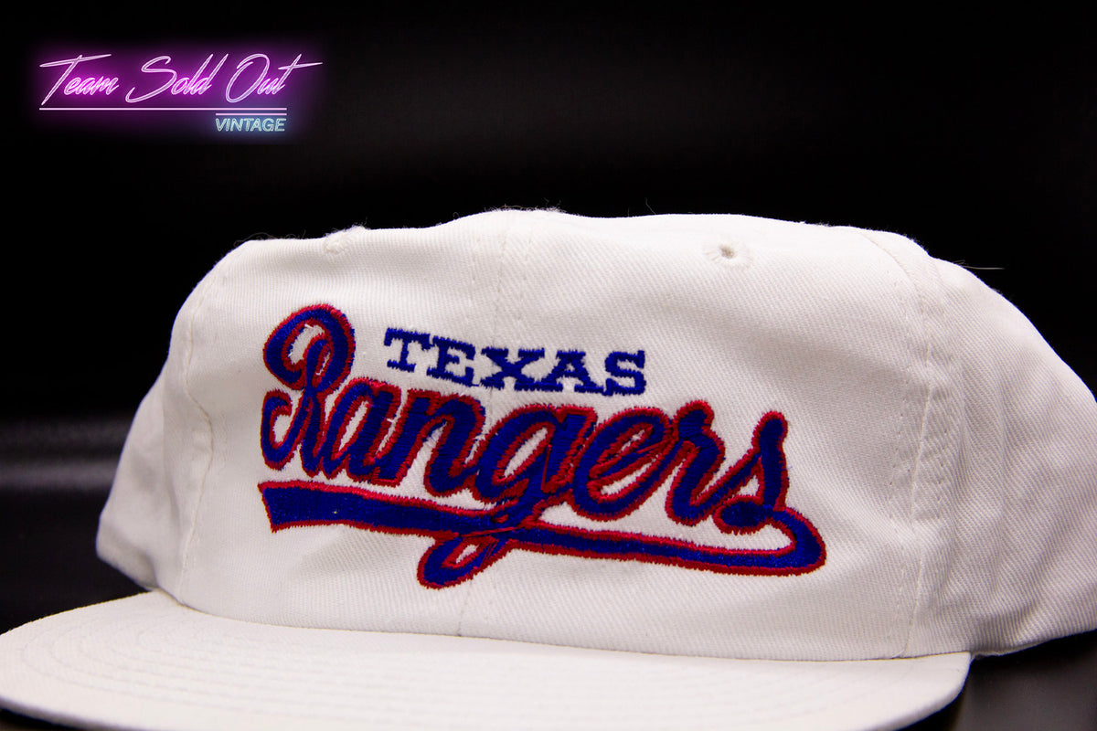 Vintage Texas Rangers Starter Hat Cap Blue Pinstripe Snap Back MLB Baseball