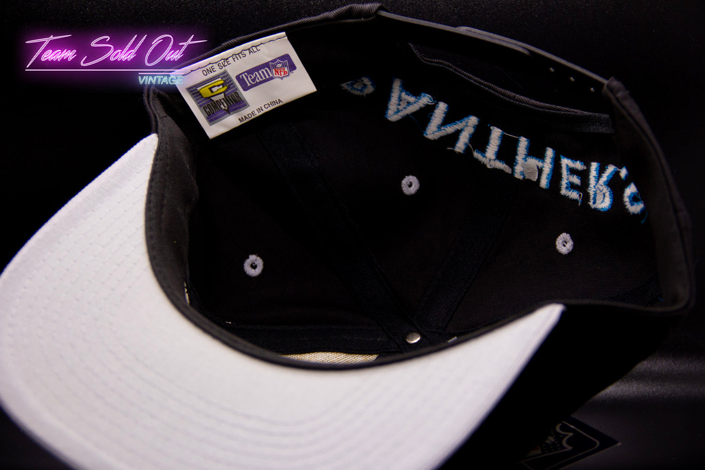 Vintage Logo 7 North Carolina Panthers Plain Logo Snapback Hat NFL