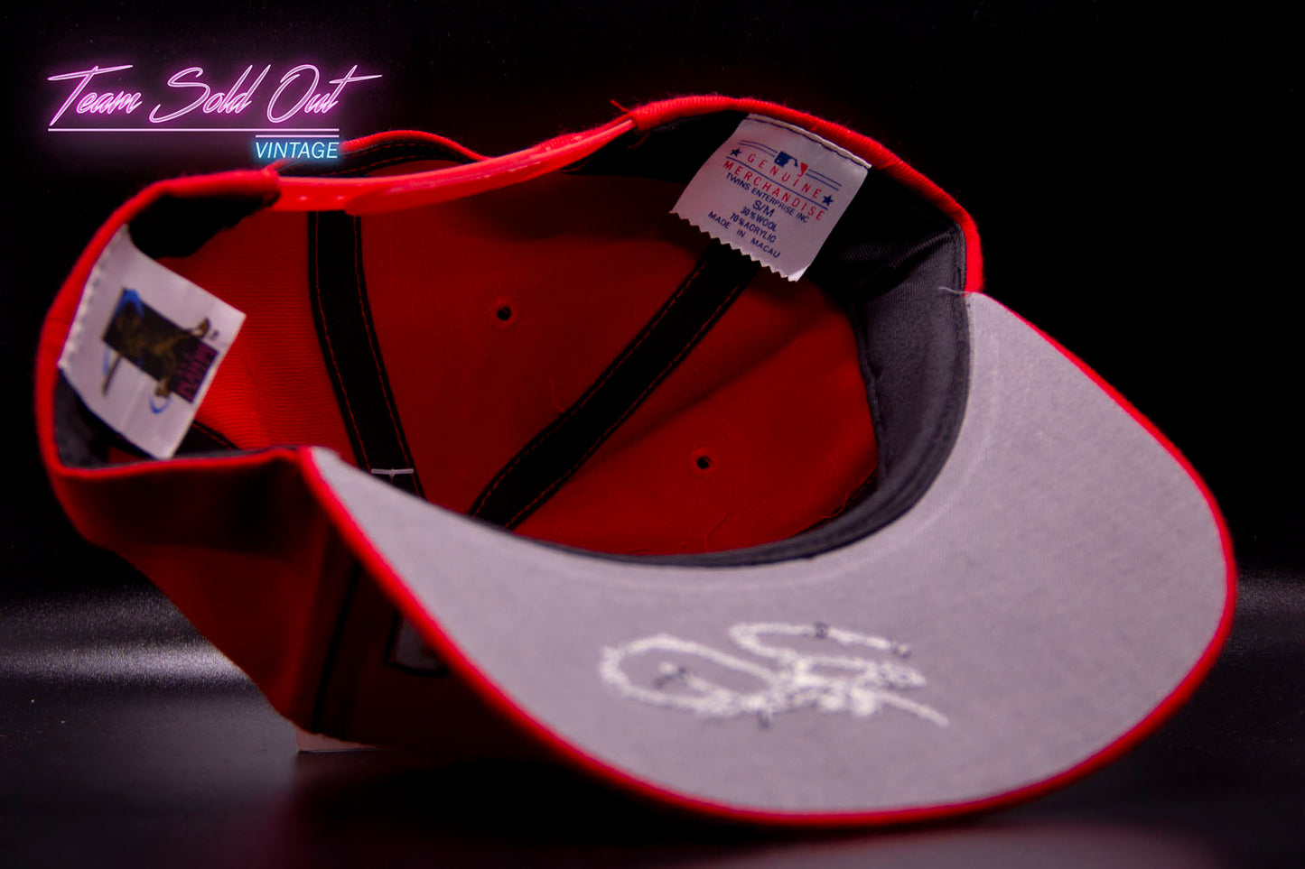 Vintage Twins Cincinnati Reds Barry Larkin 11 Snapback Hat MLB