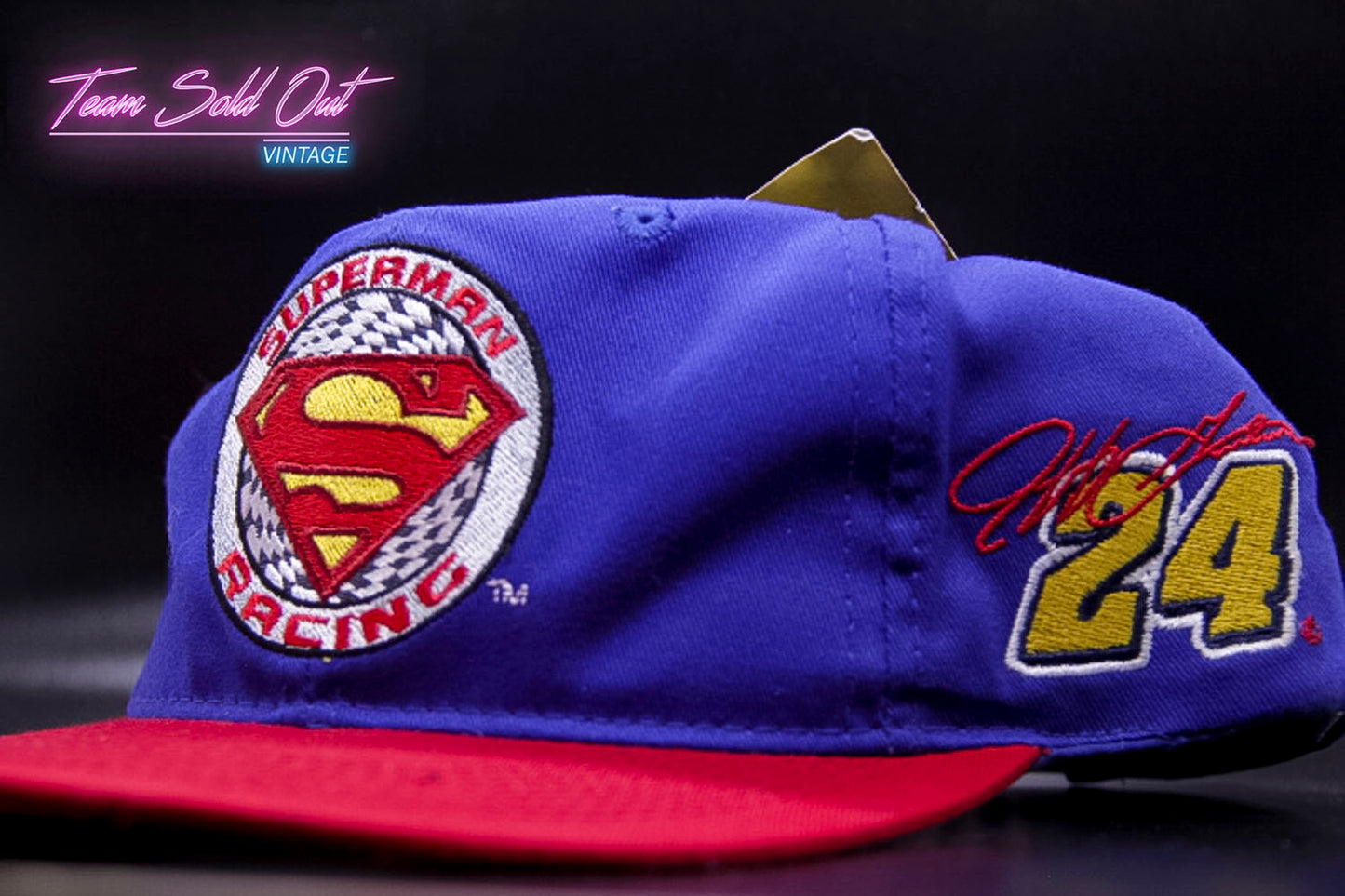 Vintage 1998 Warner Bros #24 Jeff Gordon Superman Racing Nascar Snapback Hat