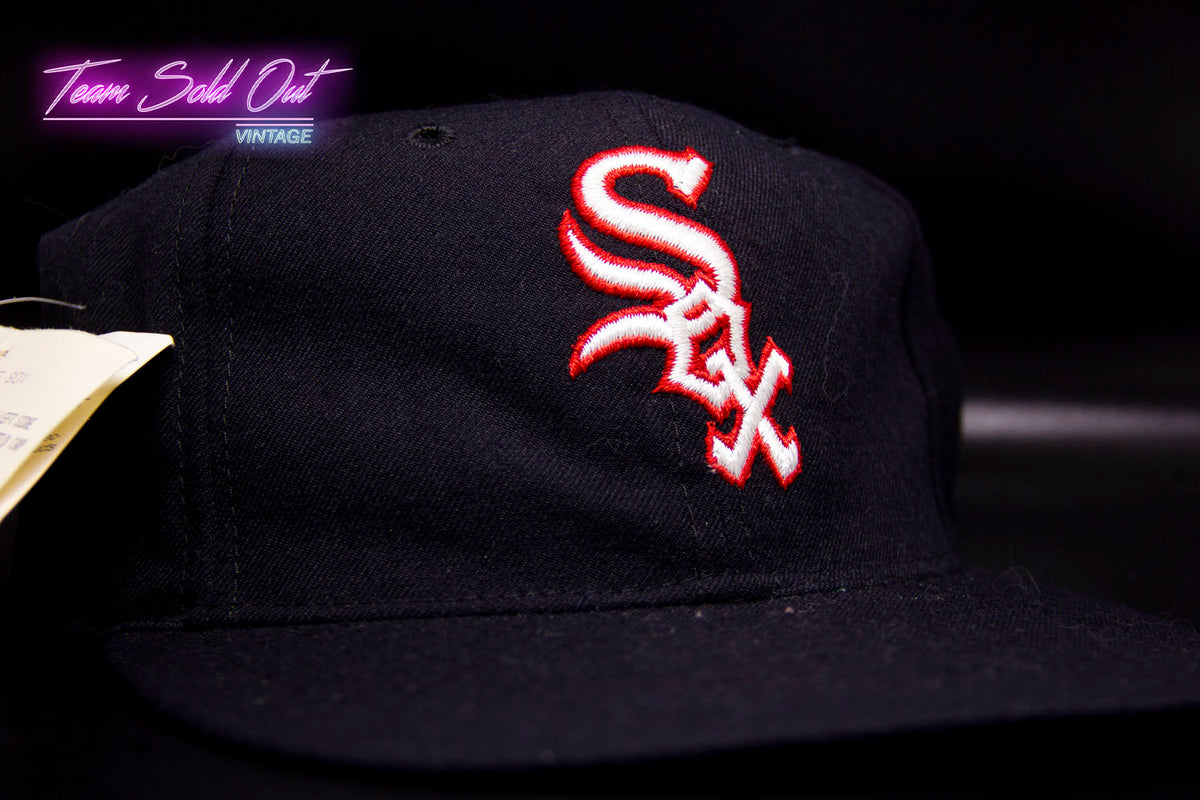 Vintage Fitted 7 White Sox Plain Logo Snapback Hat MLB – Team Sold