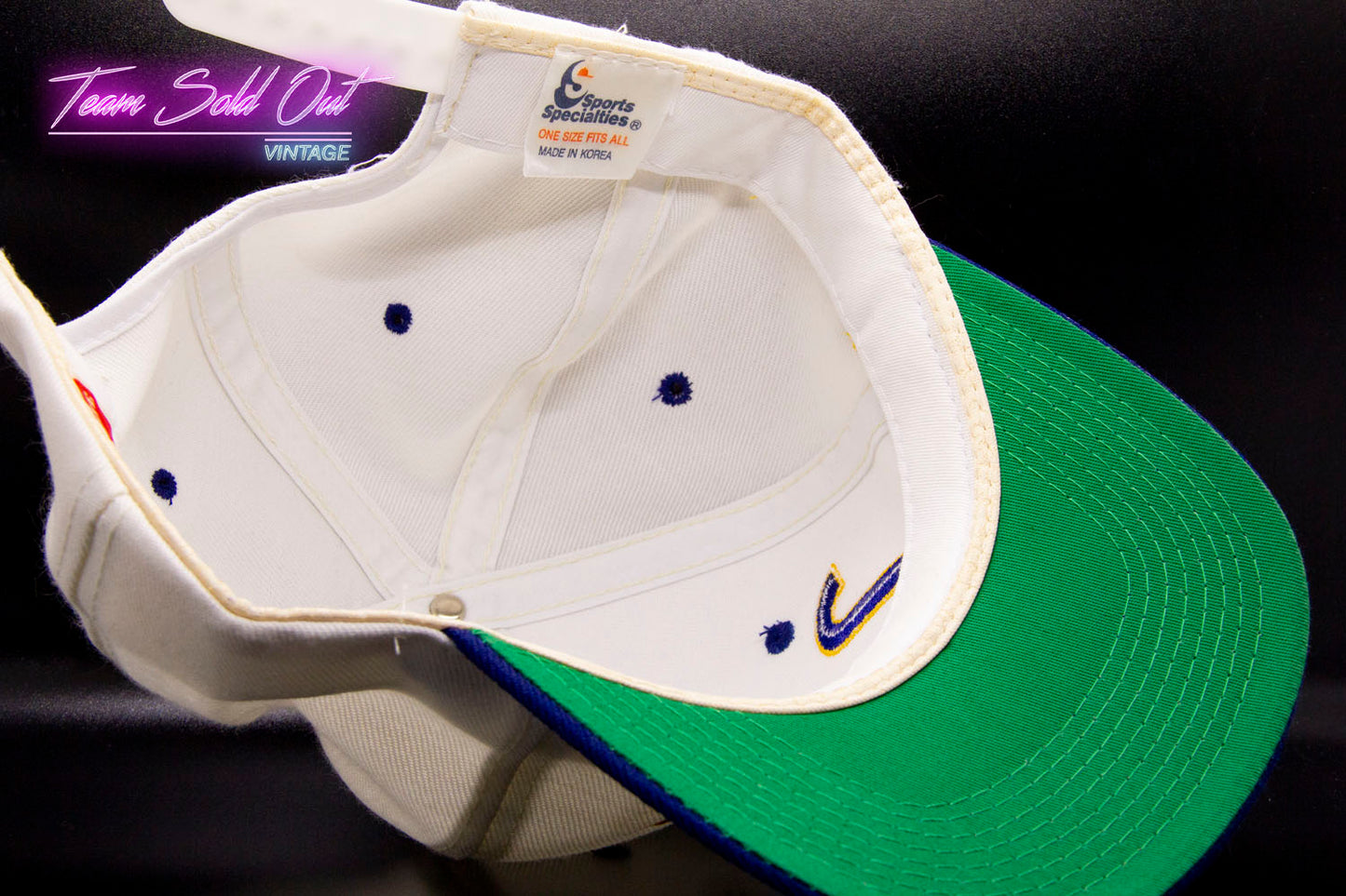 Vintage Sports Specialties UCLA Bruins White Dome Double Script Snapback Hat NCAA
