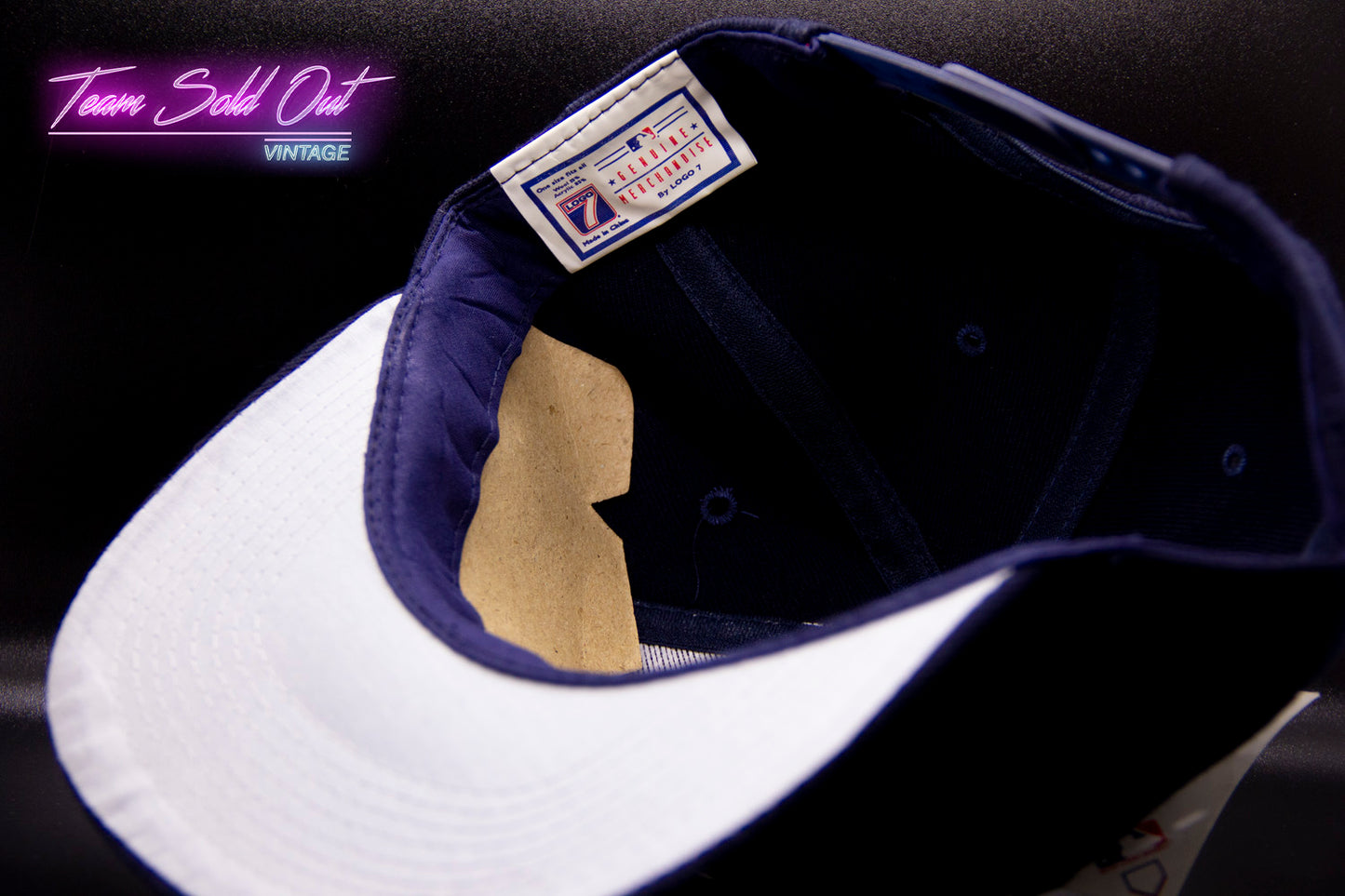 Vintage Logo 7 Milwaukee Brewers Plain Logo Snapback Hat MLB