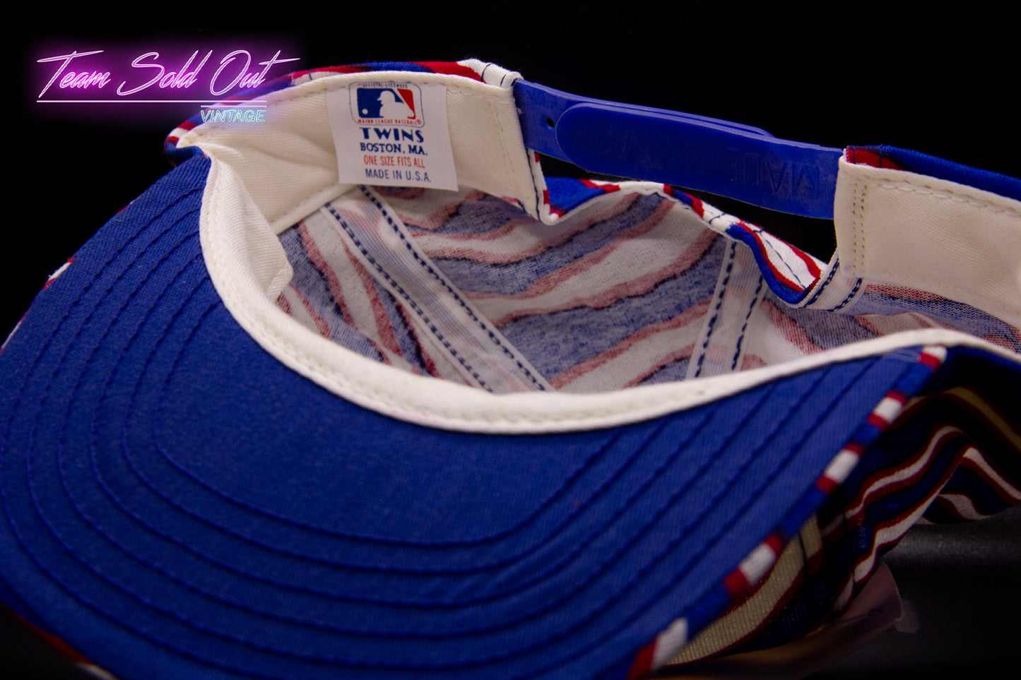 Vintage Twins Zubaz Los Angeles Dodgers Made in USA Snapback Hat MLB