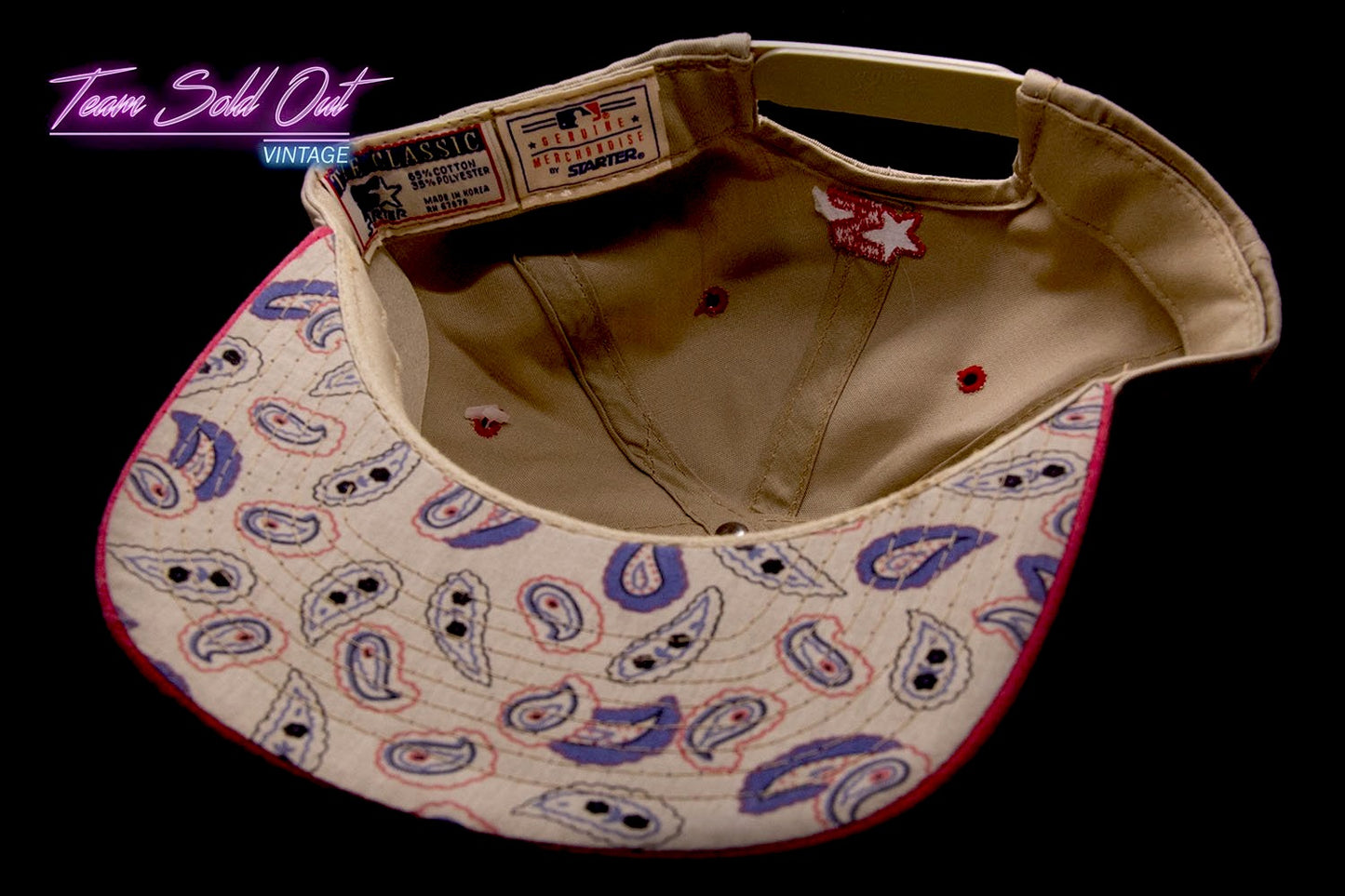 Vintage Starter Paisley Cincinnati Reds Snapback Hat MLB