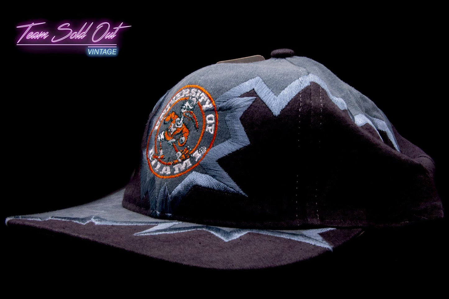 Vintage Drew Pearson University of Miami Jagged Edge Shockwave Hat NCAA