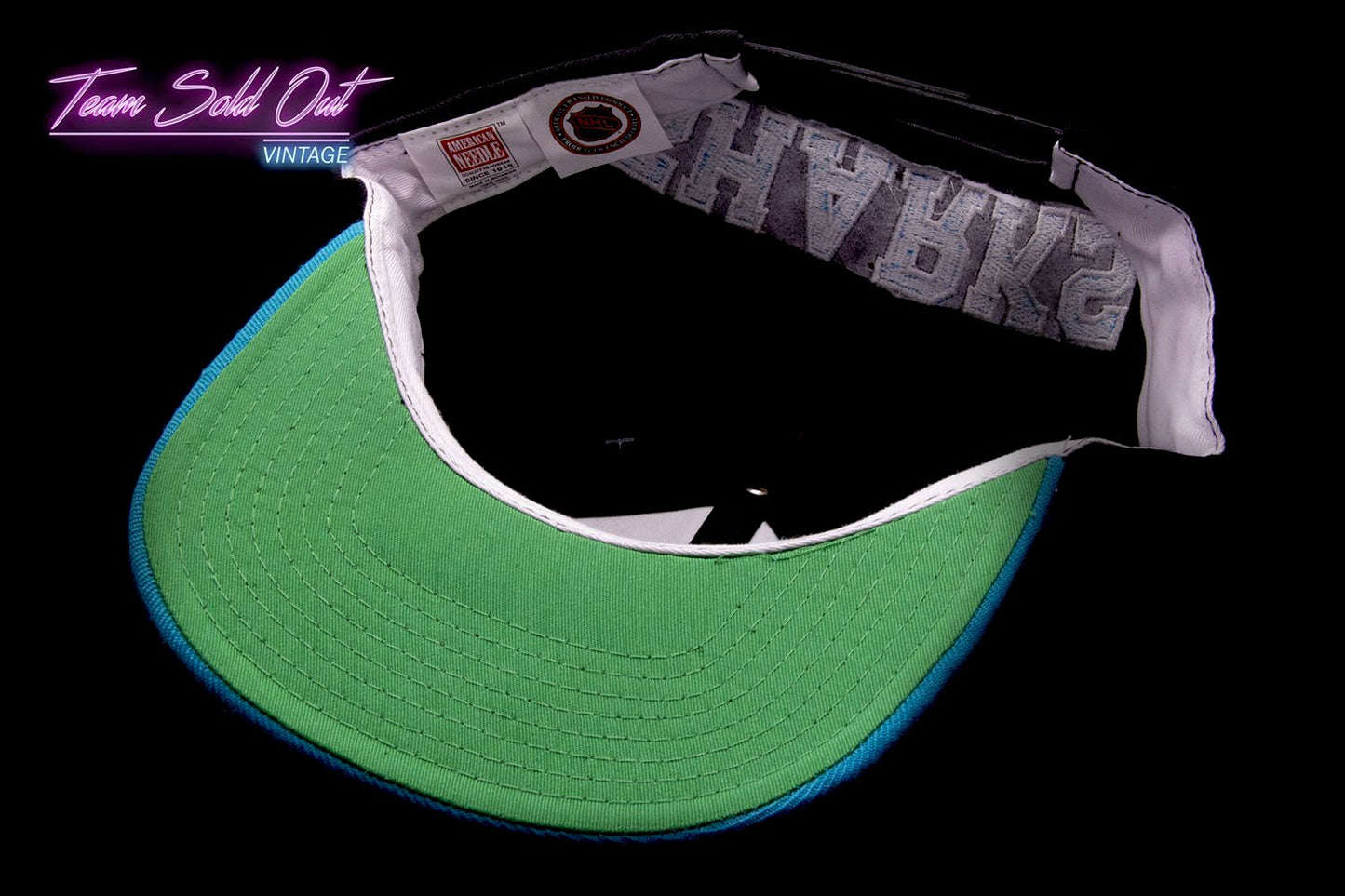 Vintage American Needle BlockHead San Jose Sharks Plain Logo Snapback Hat NHL