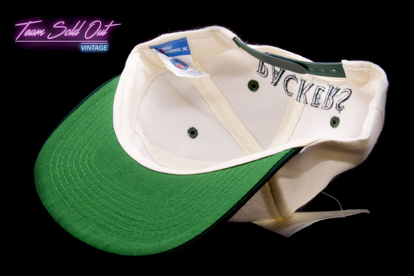 Vintage Twins Plain Logo Green Bay Packers Snapback Hat NFL