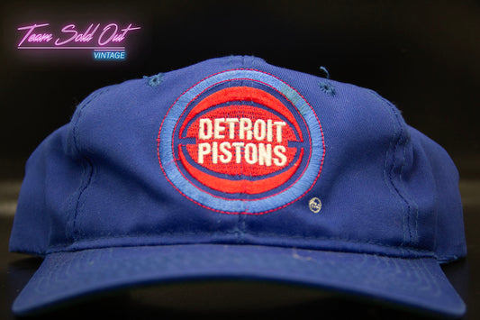 Vintage G Cap Detroit Pistons Plain Logo Snapback Hat NBA