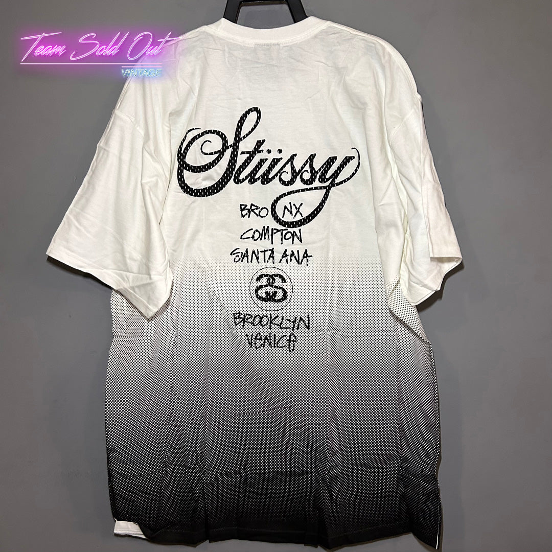 Vintage New Stussy White Dots World Tour Tee T-Shirt Medium