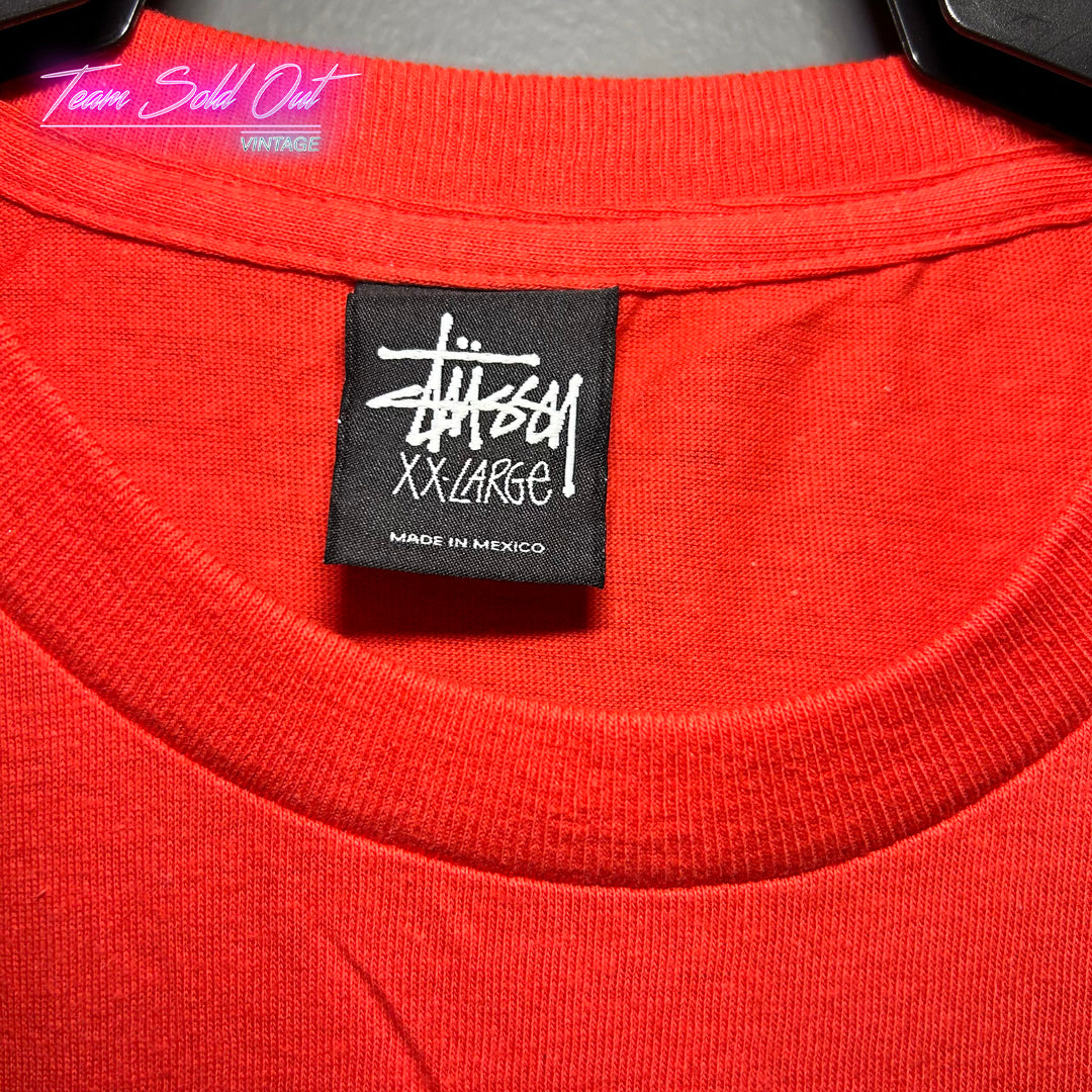 Vintage New Stussy Red Rat Pack Tee T-Shirt 2XL