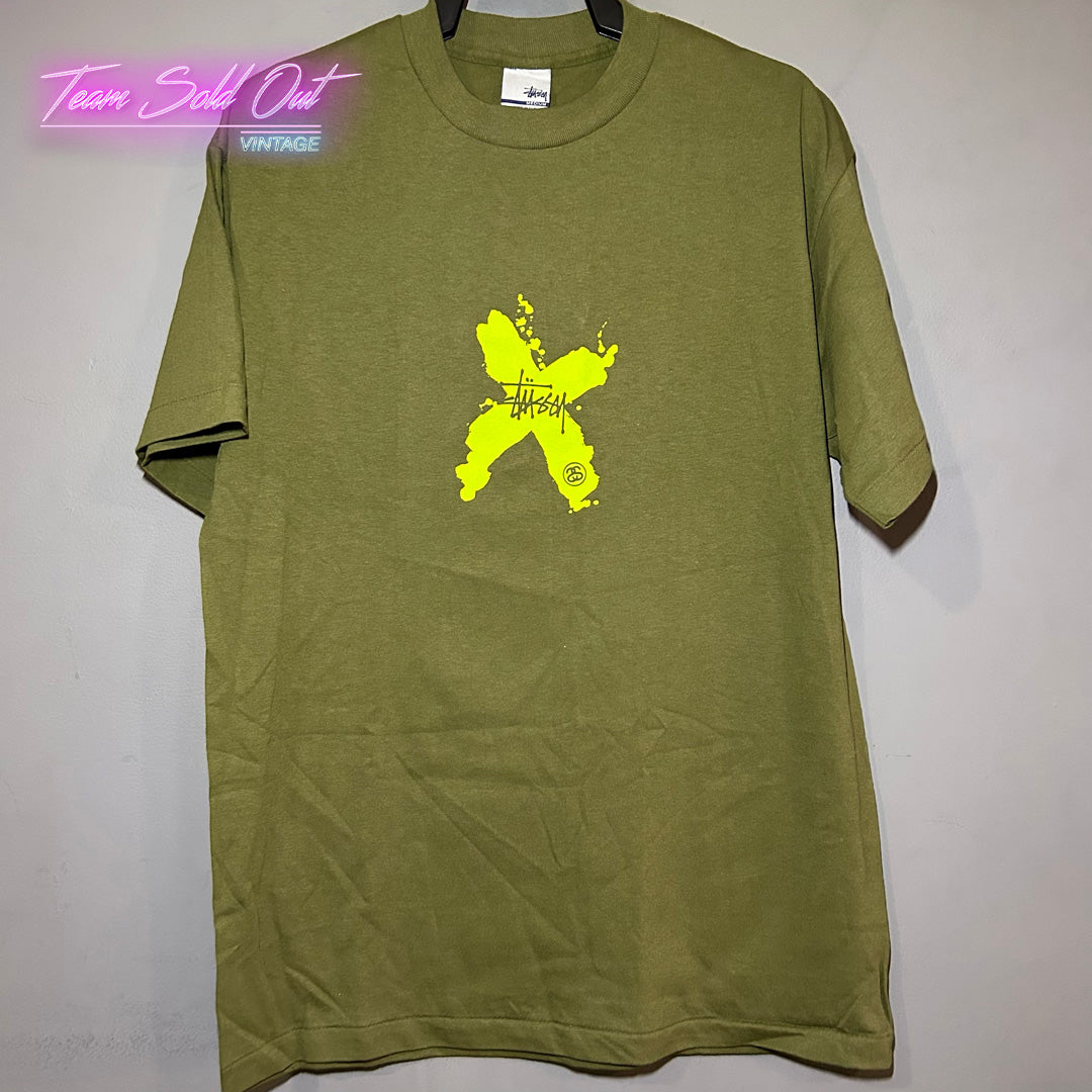 Vintage New Stussy Olive Made In USA Tee T-Shirt Medium