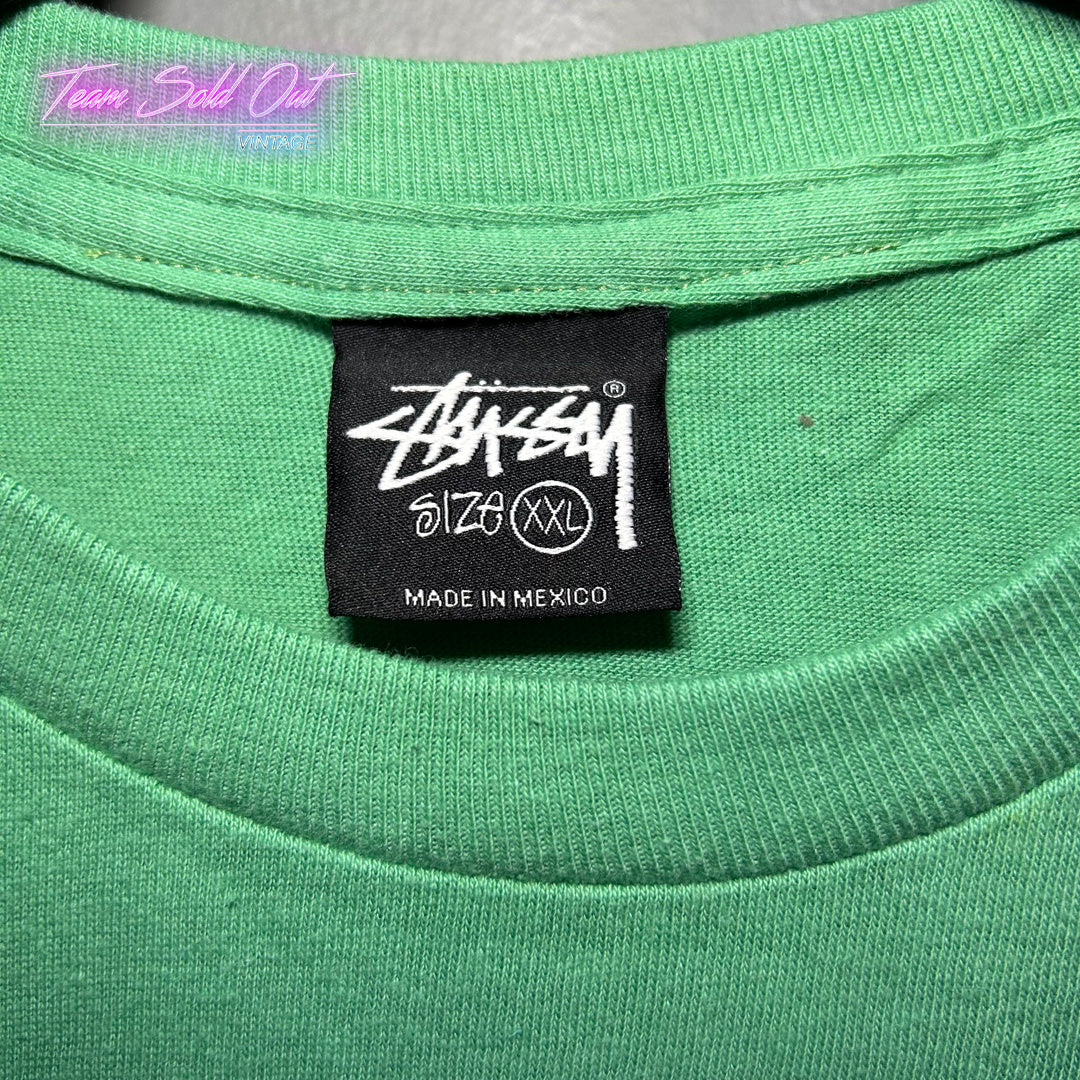 Vintage New Stussy Green Buana Stock Tee T-Shirt XXL (2XL)