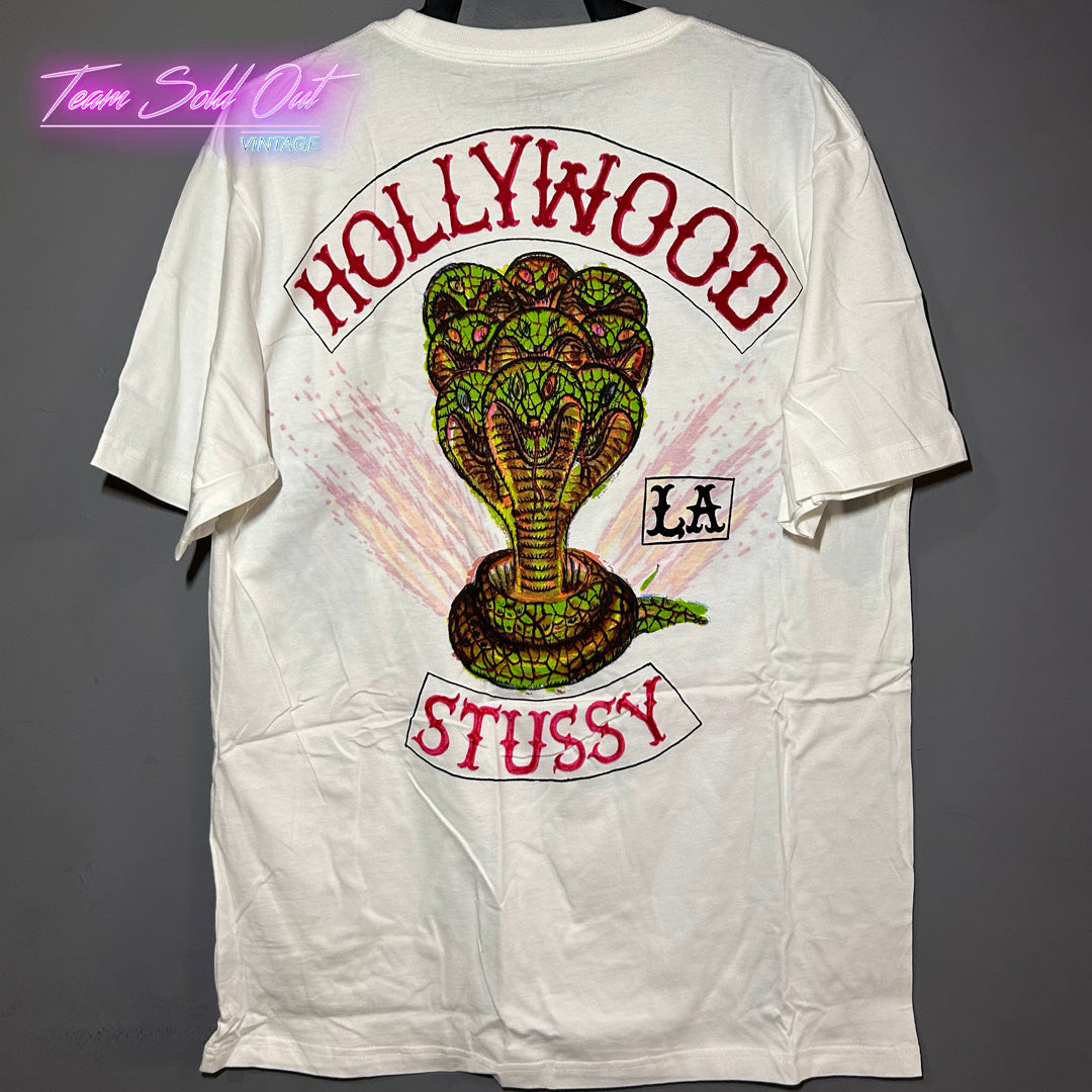 Vintage New Stussy White Robot DJ Tee T-Shirt L