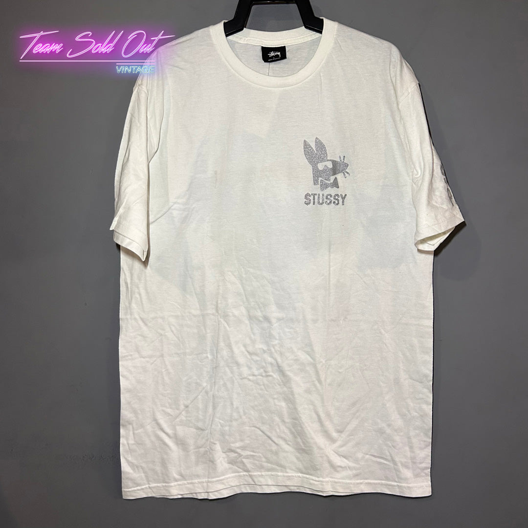 Vintage New Stussy White Grey Stay Paid Tee Large – Team Sold Out Vintage