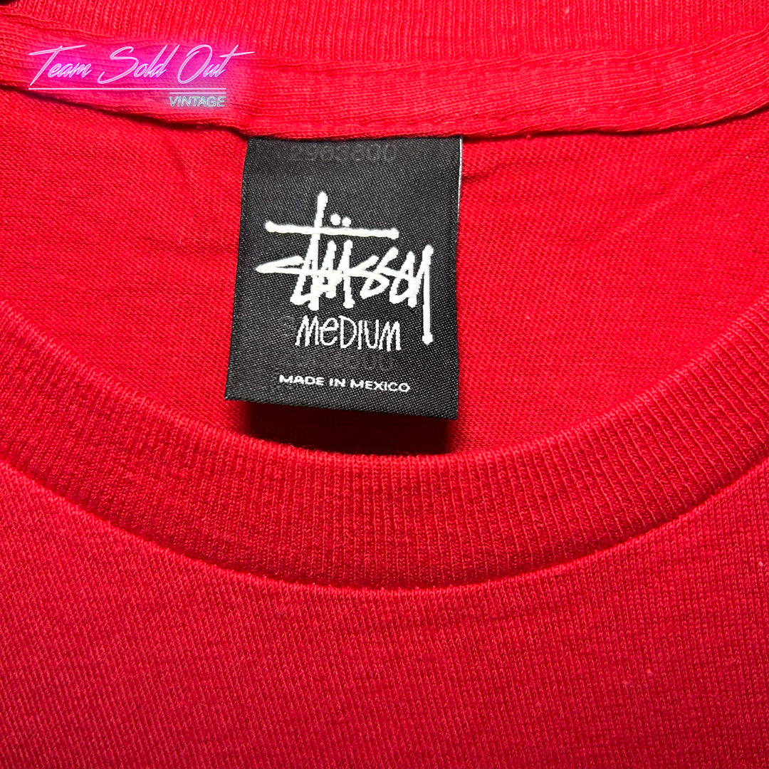 Vintage New Stussy Red Camo World Tour Tee T-Shirt Medium
