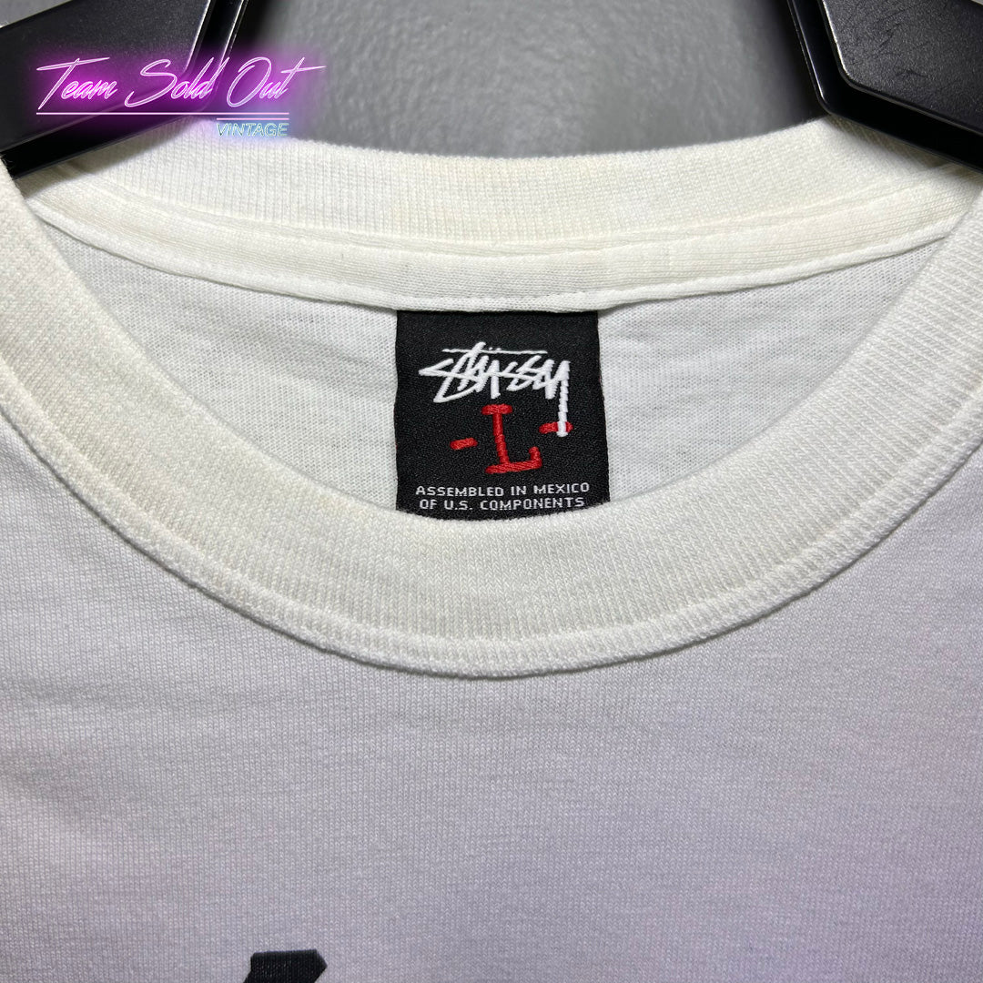 Vintage New Stussy White Outdoor Flavor Tee T-Shirt Large