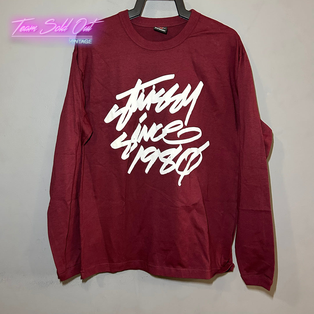Vintage New Stussy Wine Since 1980 Long-Sleeve Tee T-Shirt Small