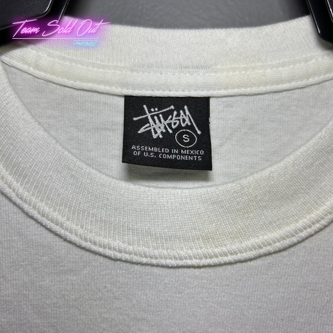 Vintage New Stussy White World Tour Converse Long-Sleeve Tee T-Shirt Small