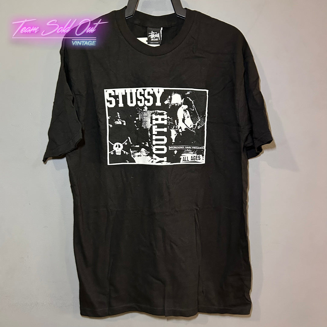Vintage New Stussy Black Stussy Youth Tee T-Shirt Medium