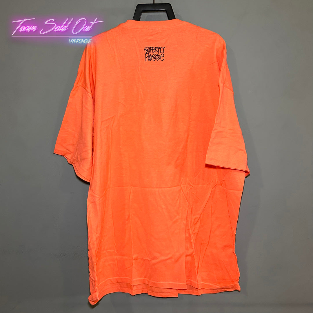 Vintage New Stussy Orange Link Posse Tee T-Shirt 2XL