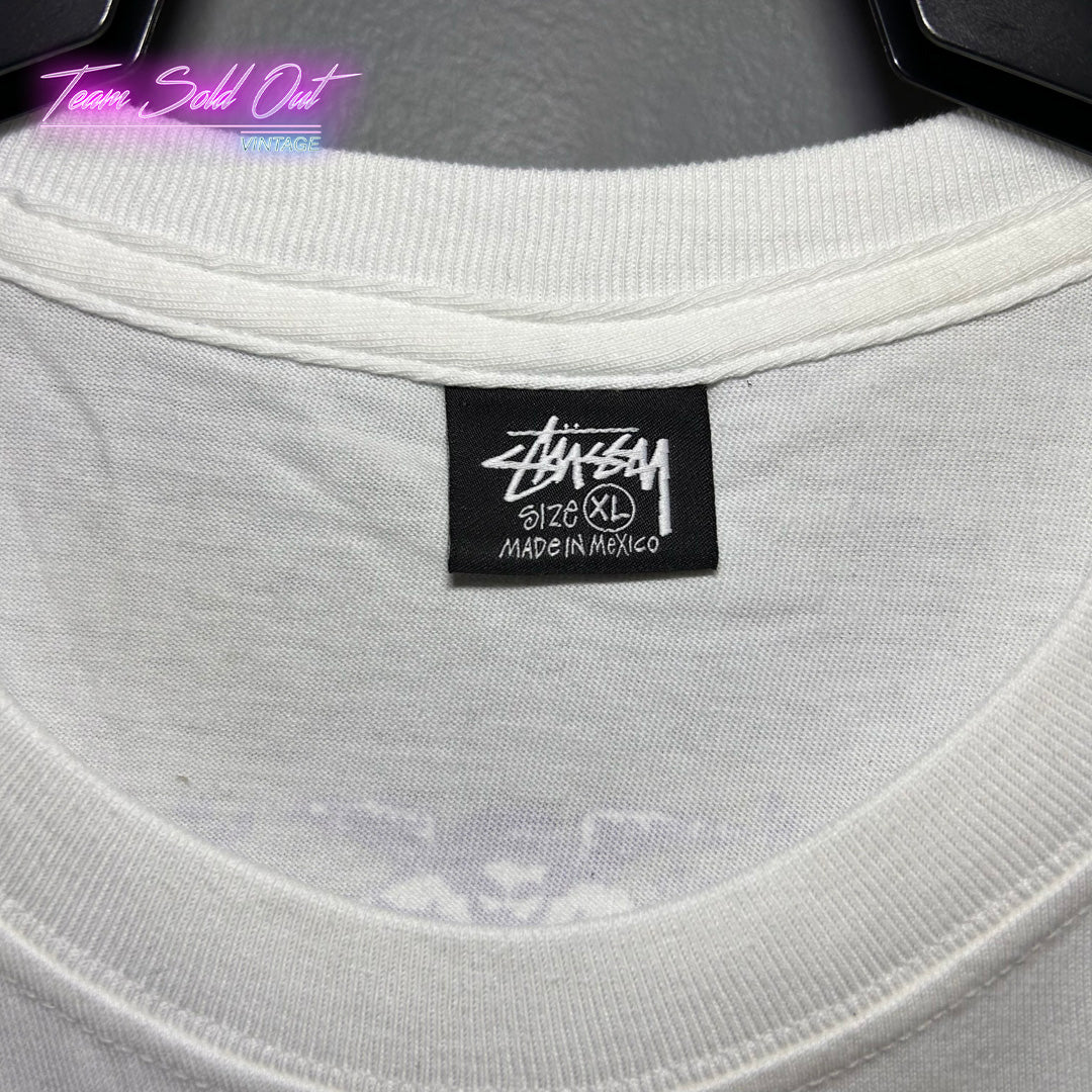 Vintage New Stussy White Did It Like That, & Now We Do It Like This Tee T-Shirt XL