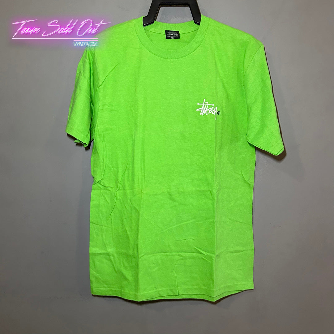 Vintage New Stussy Light Green Basic Logo Tee T-Shirt Small