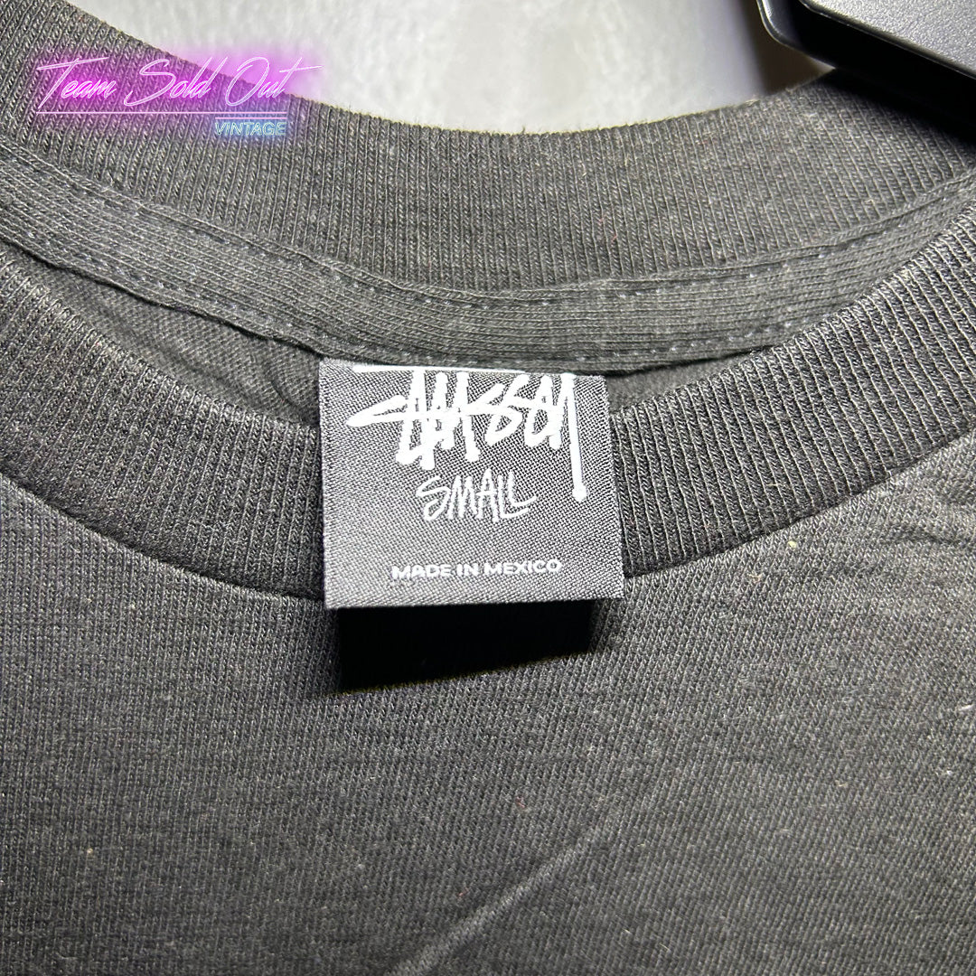 Vintage New Stussy Black Surfing Tee T-Shirt Small