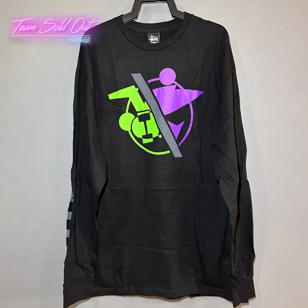 Vintage New Stussy Black Skate Surf Long-Sleeve Tee T-Shirt XL