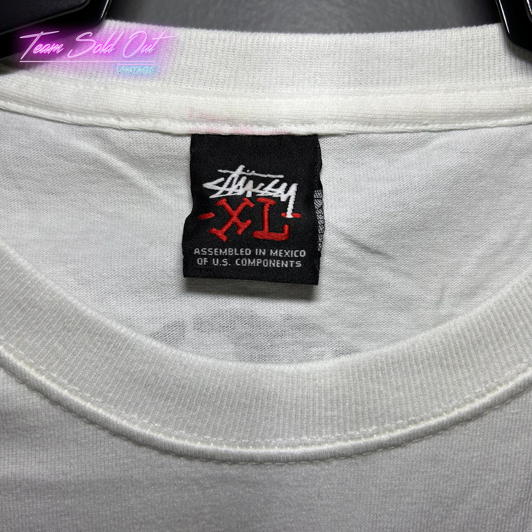 Vintage New Stussy White Hawaii Madness Tee T-Shirt XL