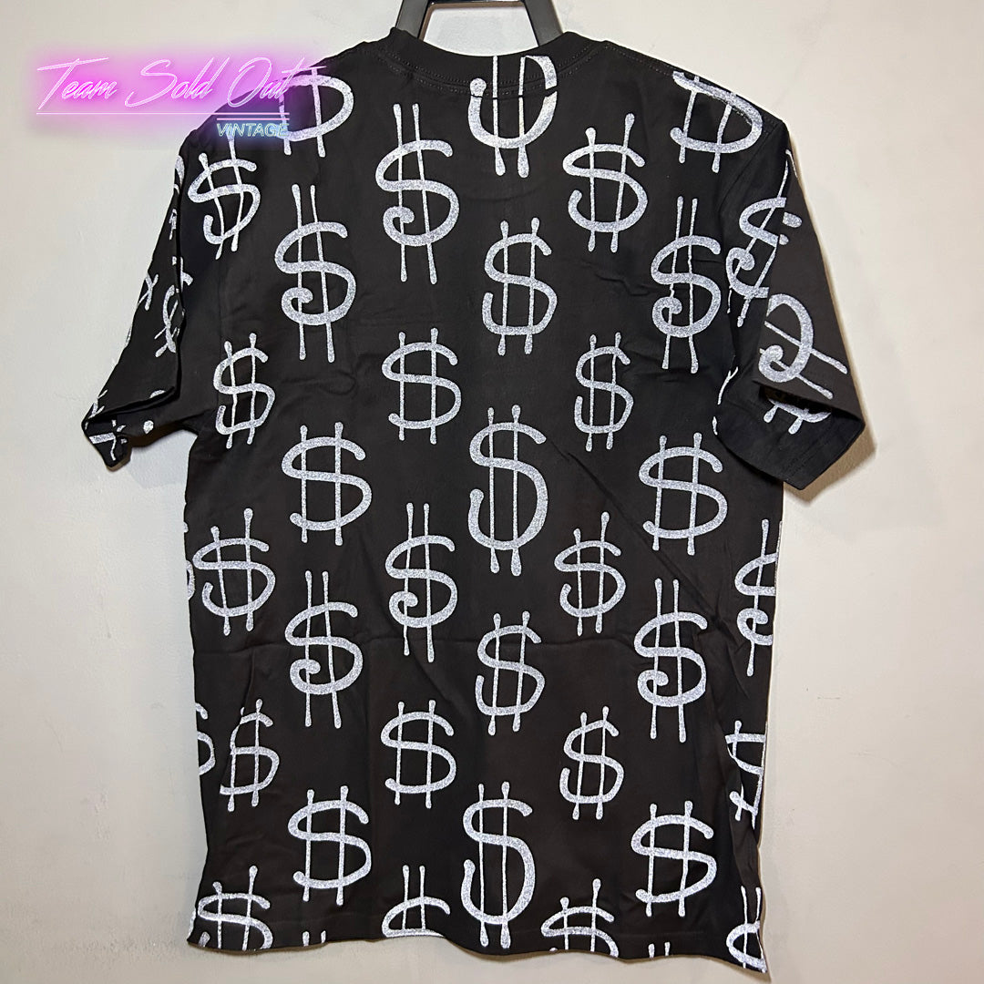 Vintage New Stussy Black Money Tee T-Shirt Medium