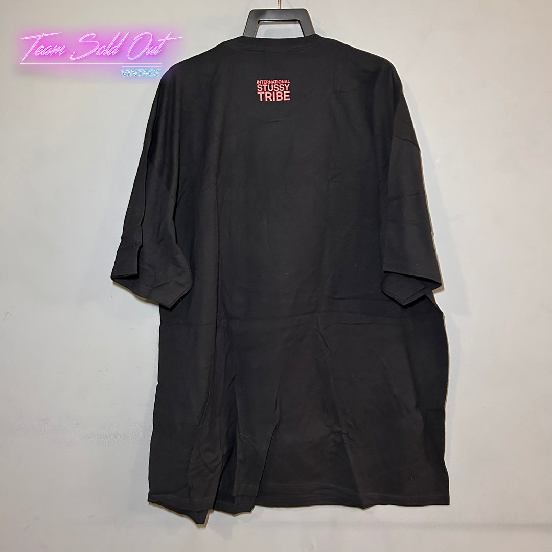 Vintage New Stussy Black International Tribe 80-13 Tee T-Shirt 2XL
