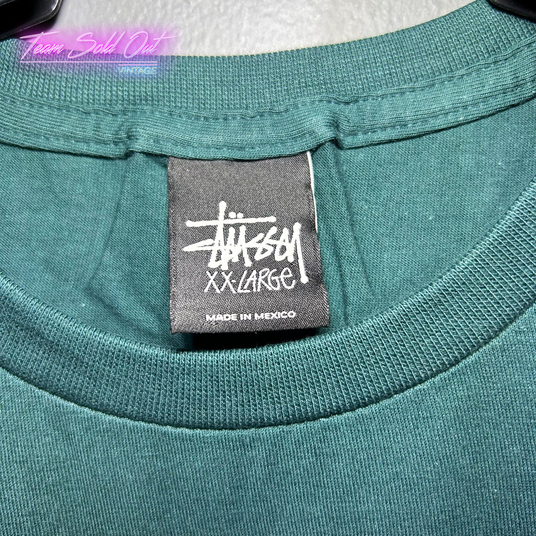 Vintage New Stussy Teal La Boca SS Tee T-Shirt 2XL