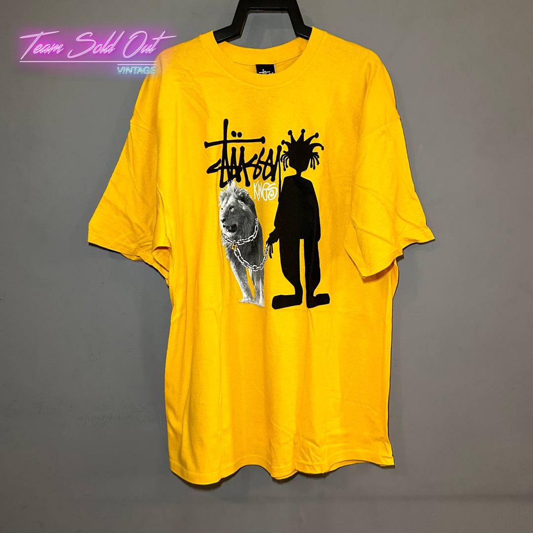 Vintage New Stussy Yellow Kings Tee T-Shirt XL