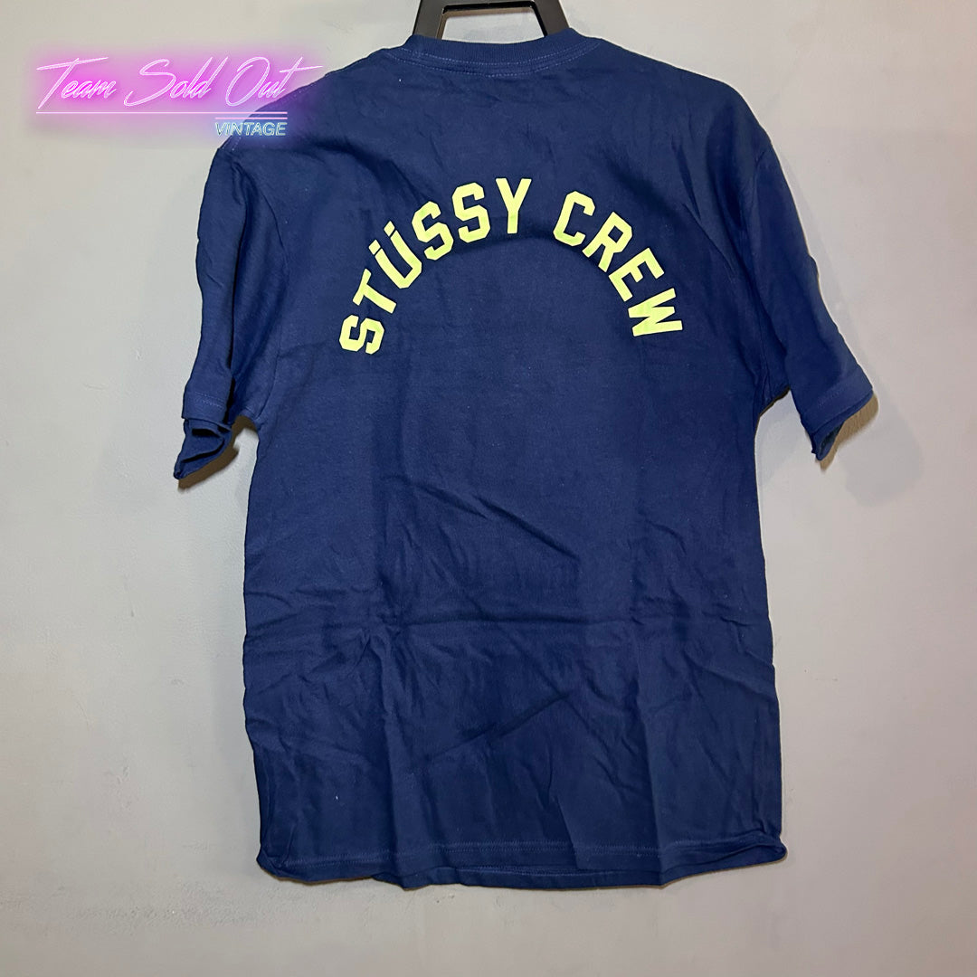 Vintage New Stussy Blue International Crown Tee T-Shirt Small