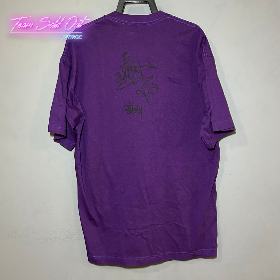 Vintage New Stussy Purple Doodles Tee T-Shirt XL