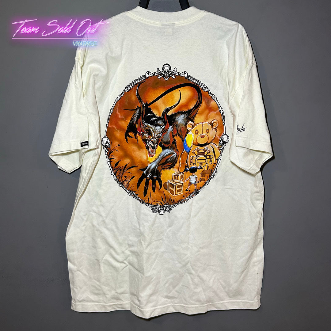 Vintage New Stussy White Dragon N 4 Tee T-Shirt XL