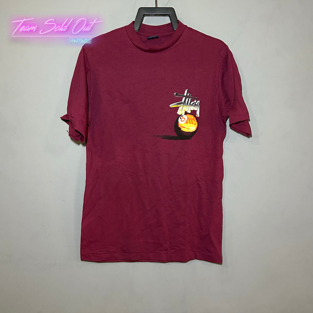 Vintage New Made In USA Stussy Wine Sunset 8 Ball Tee T-Shirt Small