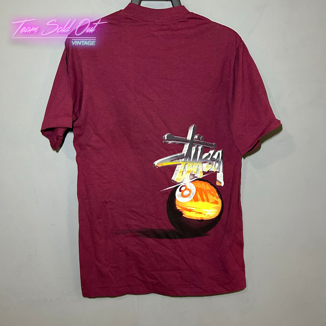 Vintage New Made In USA Stussy Wine Sunset 8 Ball Tee T-Shirt Small