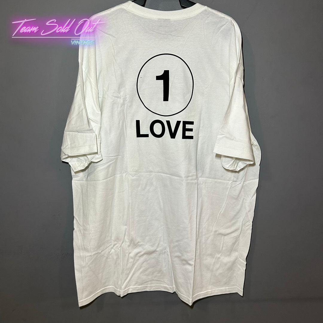 Vintage New Stussy White One World One Love Tee T-Shirt 2XL