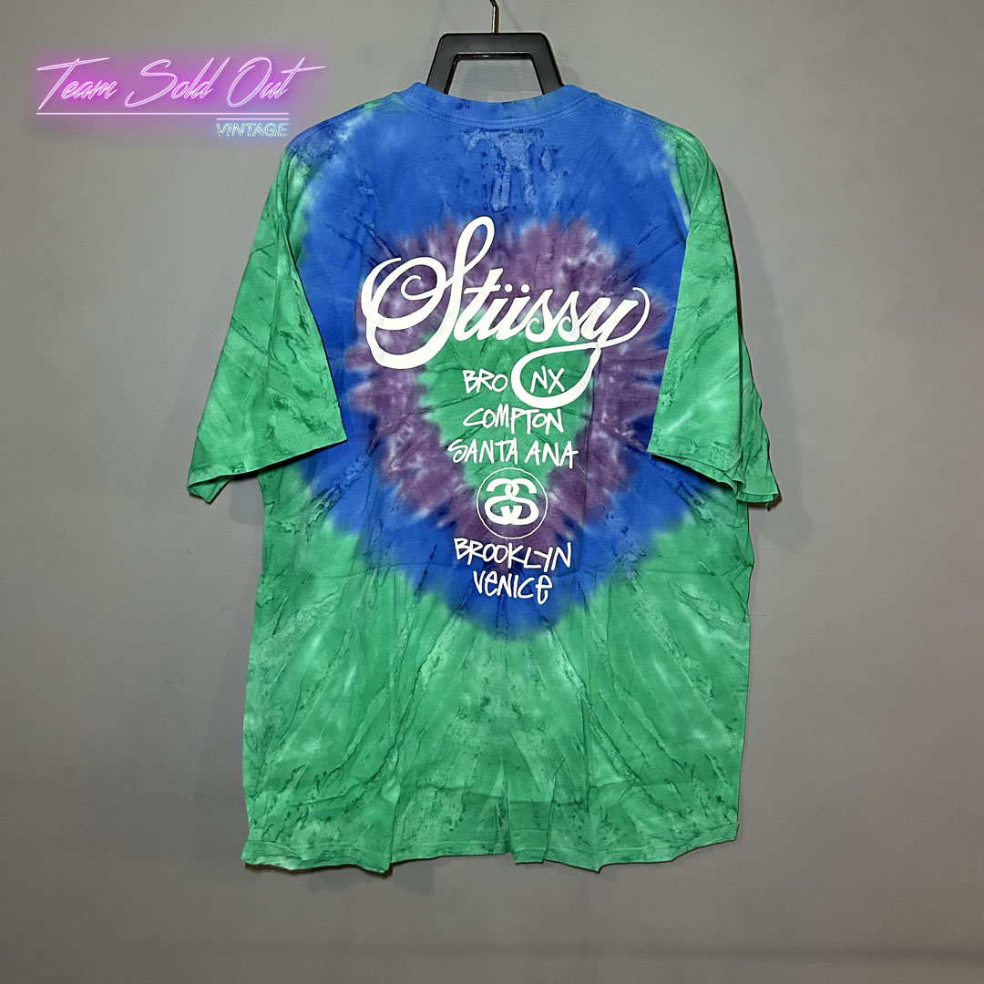 Vintage New Stussy Tie Dye World Tour Tee T-Shirt XL