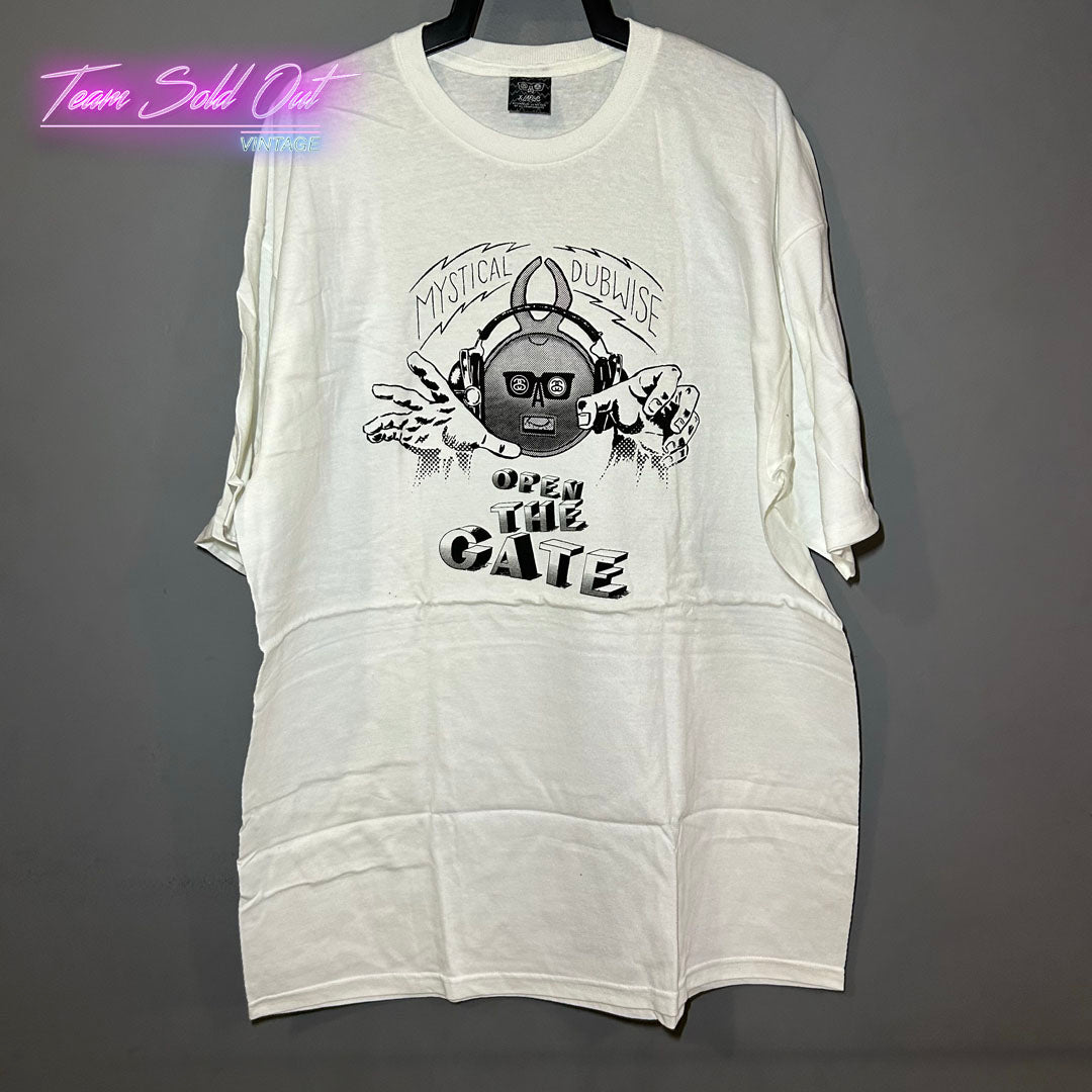 Vintage New Stussy White Open The Gate Tee T-Shirt XL