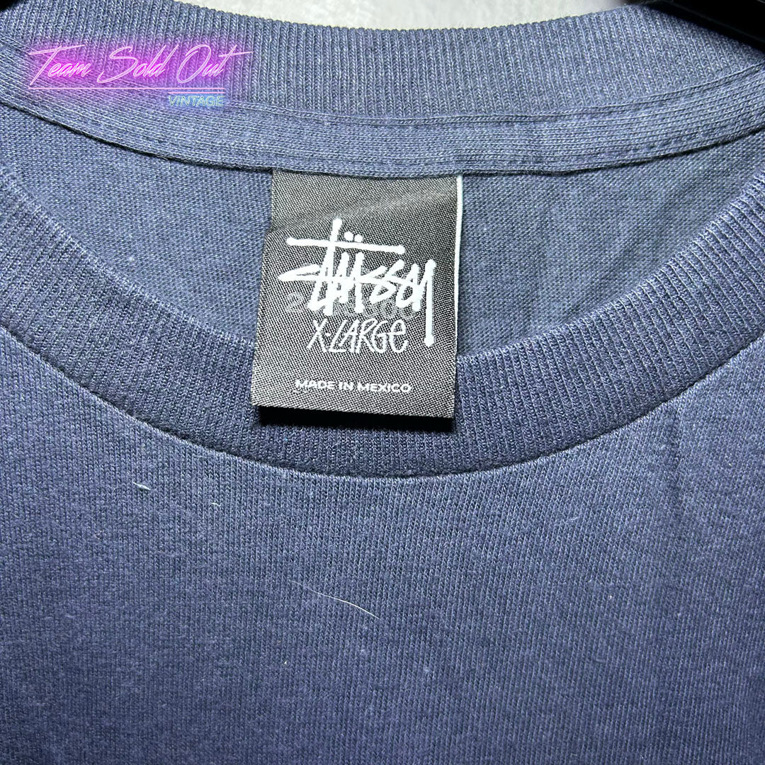 Vintage New Stussy Blue SS Tee T-Shirt XL