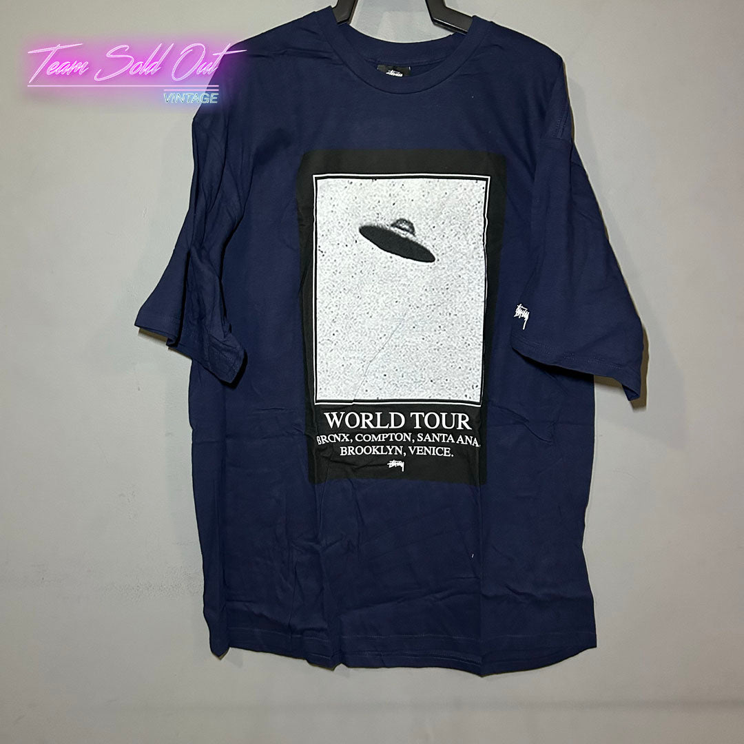 Vintage New Stussy Blue Unidentified WT Tee T-Shirt XL