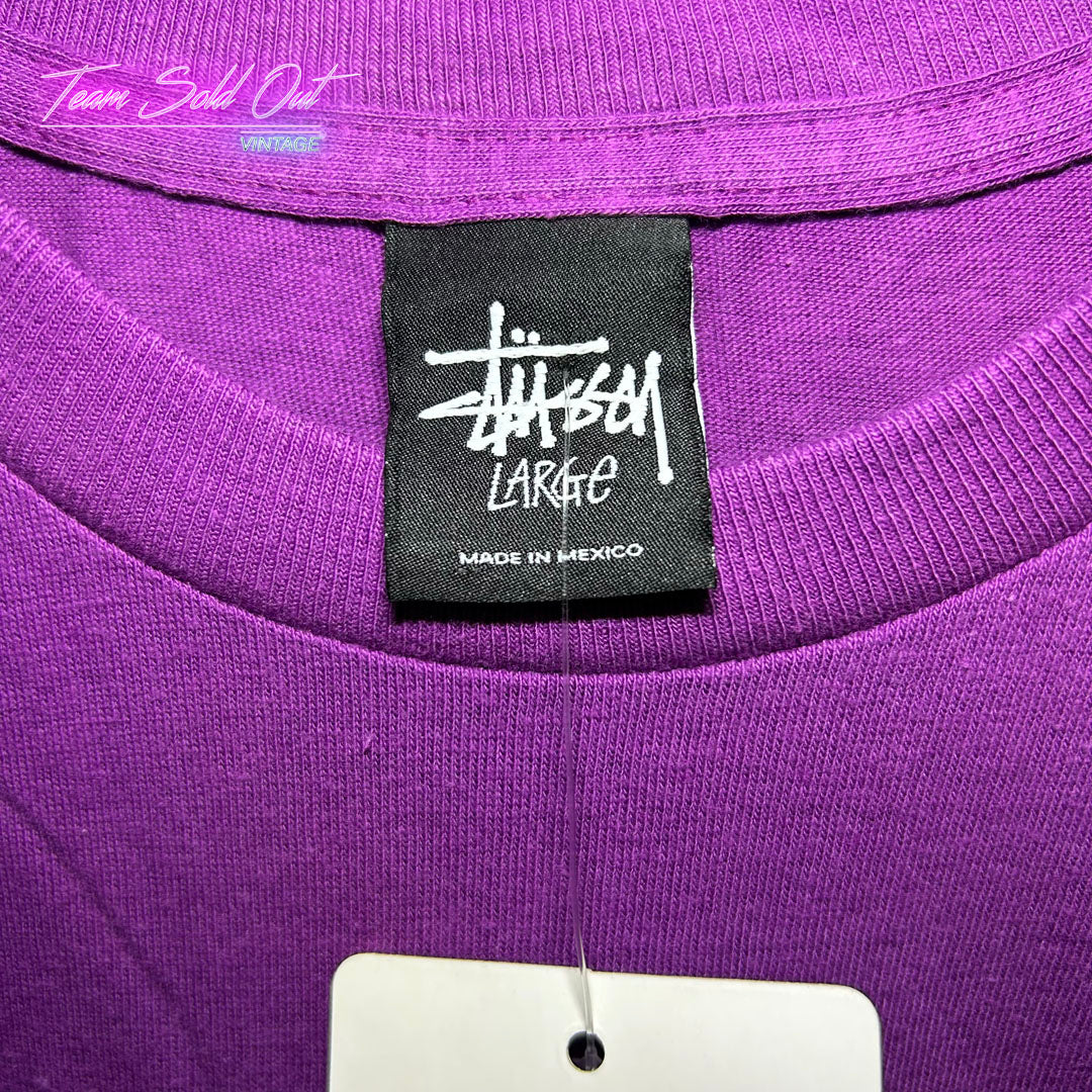 Vintage New Stussy Purple Creepy Gang Tee T-Shirt Large