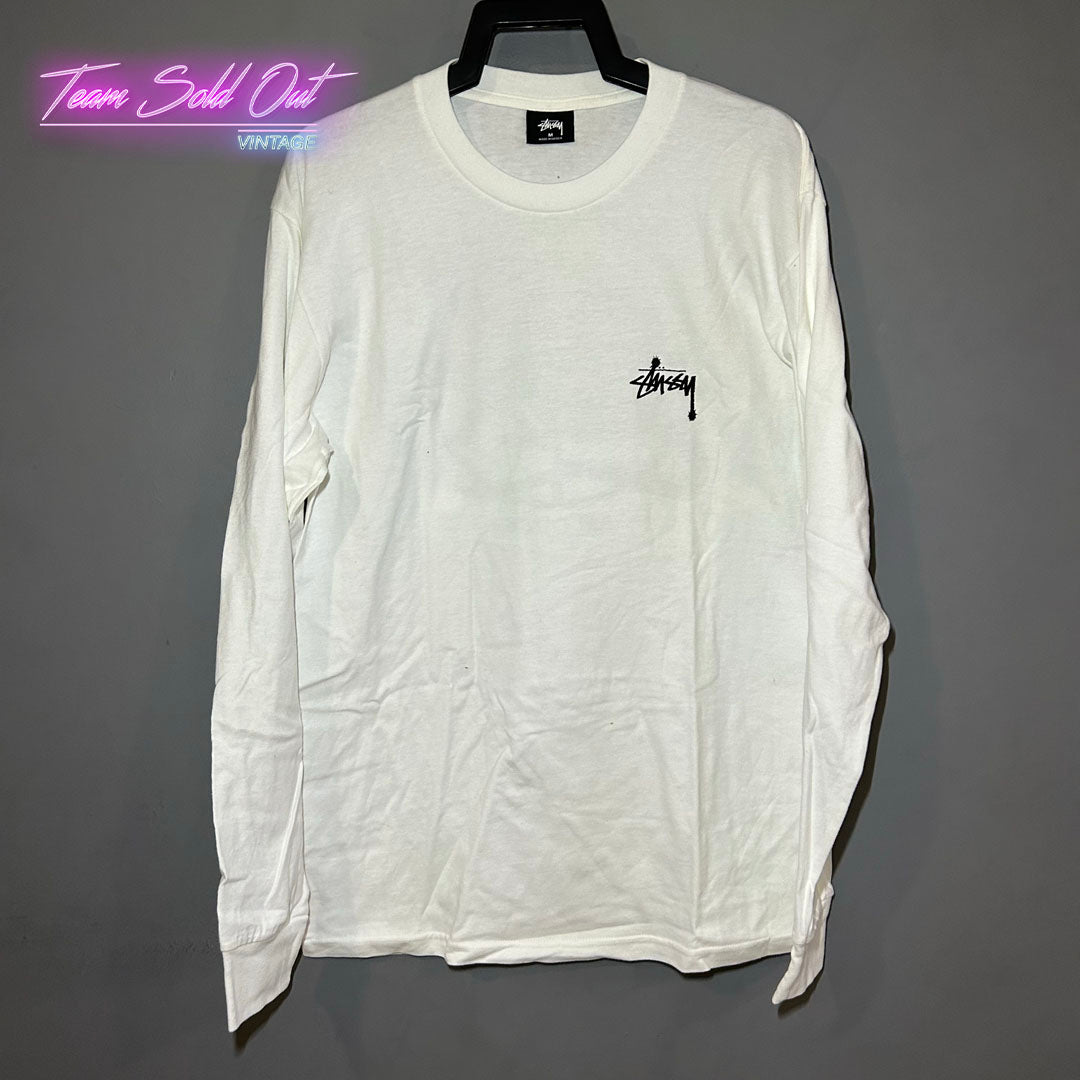 Vintage New Stussy White Rat Patrol Long-Sleeve Tee T-Shirt Medium